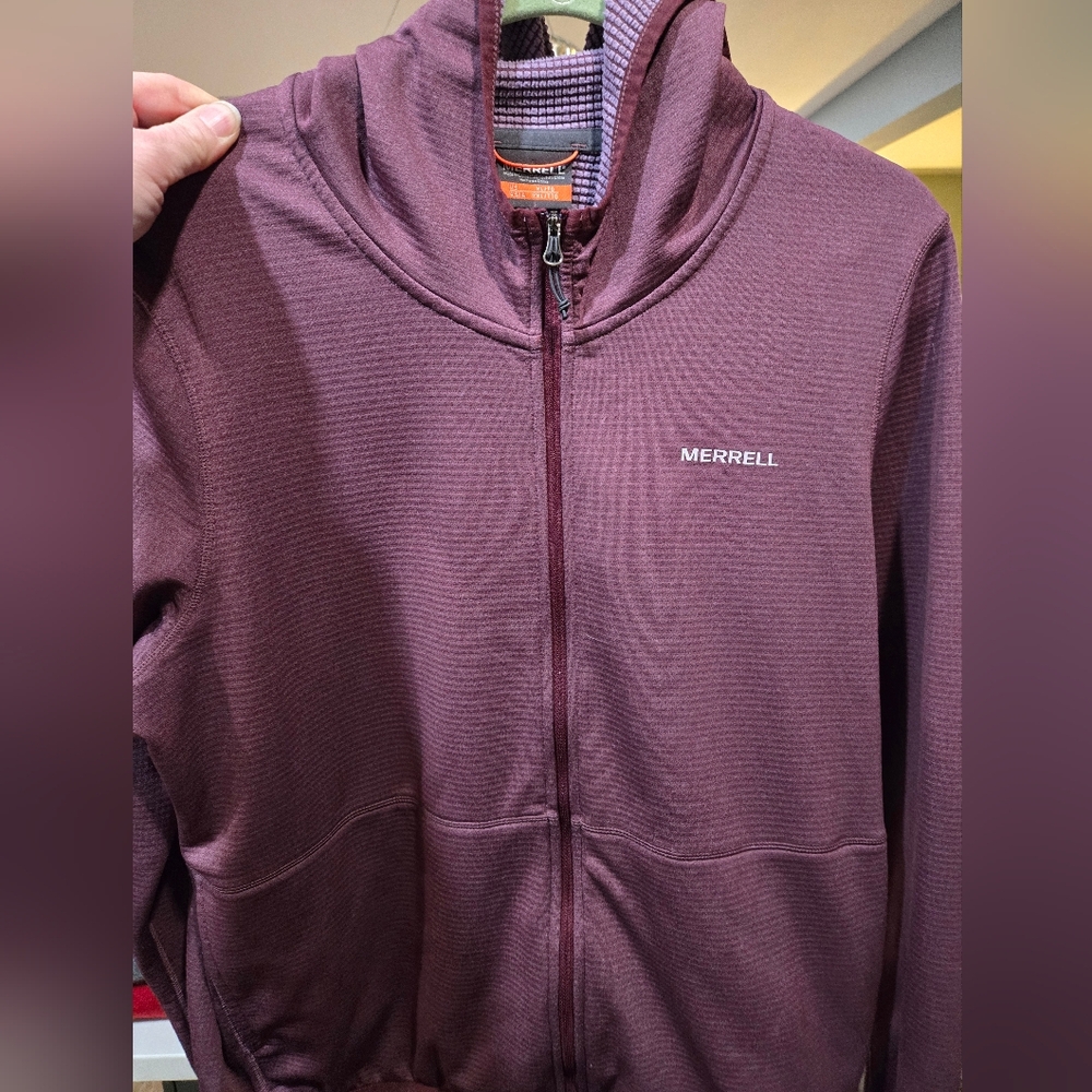 Merrell Men's Purple Zip up Jacket Light Weight XL